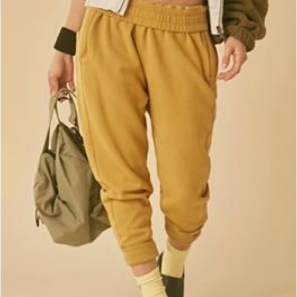 Free People Mustard Jogger Pants